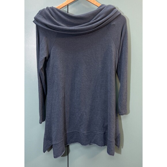 Soft Surroundings Cowl Neck Tunic Sweater Size Medium Petite Blue soft - Picture 5 of 8